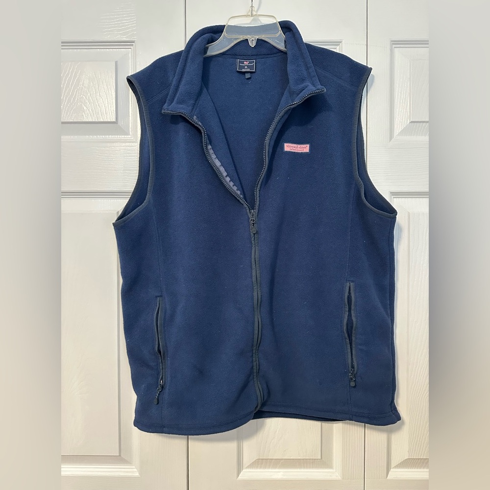 Vineyard Vines Navy Blue Fleece Vest SIZE XL